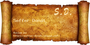 Seffer Donát névjegykártya